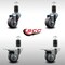 Service Caster 3'' SS Thermoplastic Rubber Swivel 1-5/8'' Expanding Stem Caster Set 2 Total Lock Brakes, 4PK SCC-SSEXTTL20S314-TPRB-2-S-2-158 - alternate 3